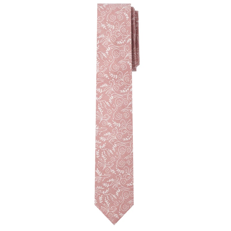 Jacob Alexander Men's Slim Width 2.75" Floral Neck Tie - Dusty Rose - Image 1